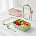 4-Compartment Lunch Box with Spoon | Reusable Bento Meal Box for Kids & Office