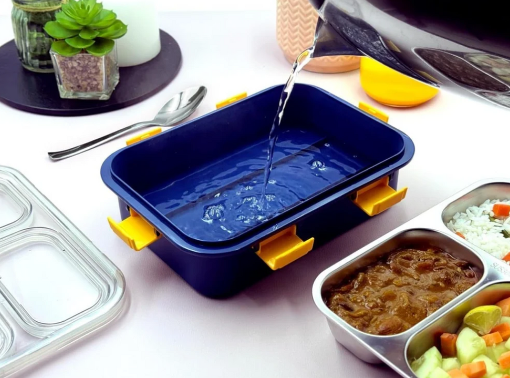 Stainless Steel Compartment Lunch Box | Leak-Resistant Bento Meal Container with Locking Lid