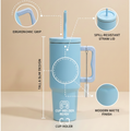 Tumbler with Handle and Straw | Reusable Travel Tumbler Cup for Daily Hydration